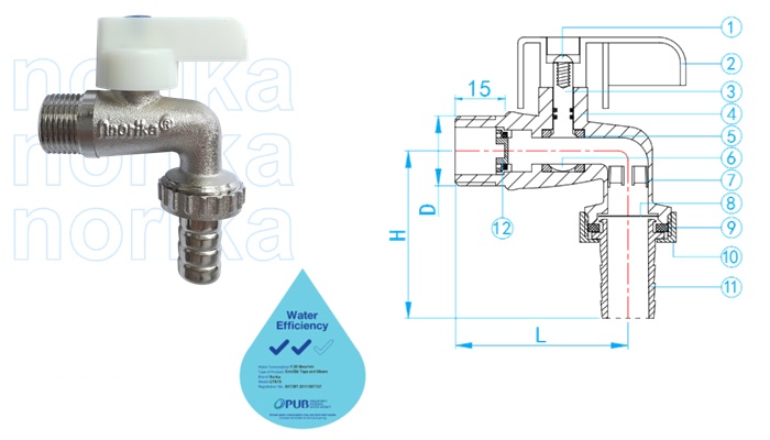 Brass CR Hose Union Tap C/W Chrome Plated